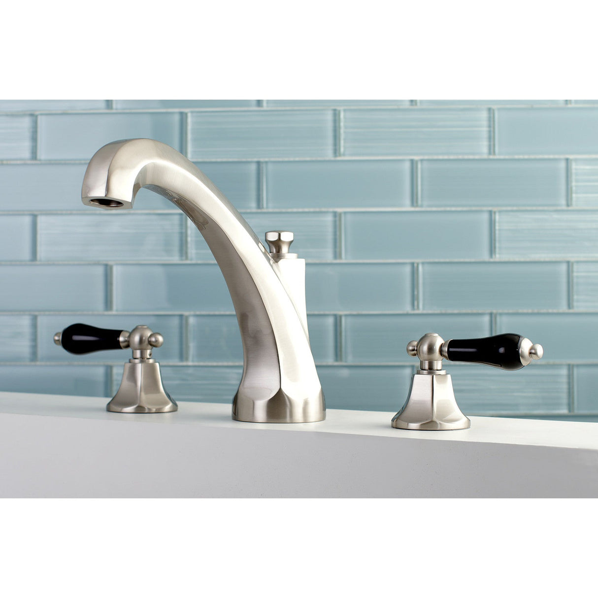 Duchess KS4328PKL Two-Handle 3-Hole Deck Mount Roman Tub Faucet, Brushed Nickel
