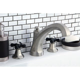 Duchess KS4328PKX Two-Handle 3-Hole Deck Mount Roman Tub Faucet, Brushed Nickel