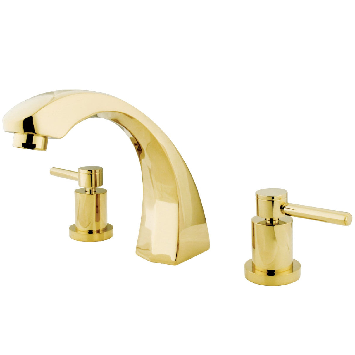 Concord KS4362DL Two-Handle 3-Hole Deck Mount Roman Tub Faucet, Polished Brass