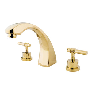 KS4362ML Two-Handle 3-Hole Deck Mount Roman Tub Faucet, Polished Brass