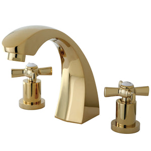 Millennium KS4362ZX Two-Handle 3-Hole Deck Mount Roman Tub Faucet, Polished Brass