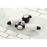 Bel-Air KS4460BPL Two-Handle 3-Hole Deck Mount Widespread Bathroom Faucet with Brass Pop-Up, Matte Black