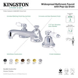 Bel-Air KS4460BPL Two-Handle 3-Hole Deck Mount Widespread Bathroom Faucet with Brass Pop-Up, Matte Black