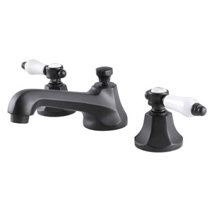 Bel-Air KS4460BPL Two-Handle 3-Hole Deck Mount Widespread Bathroom Faucet with Brass Pop-Up, Matte Black