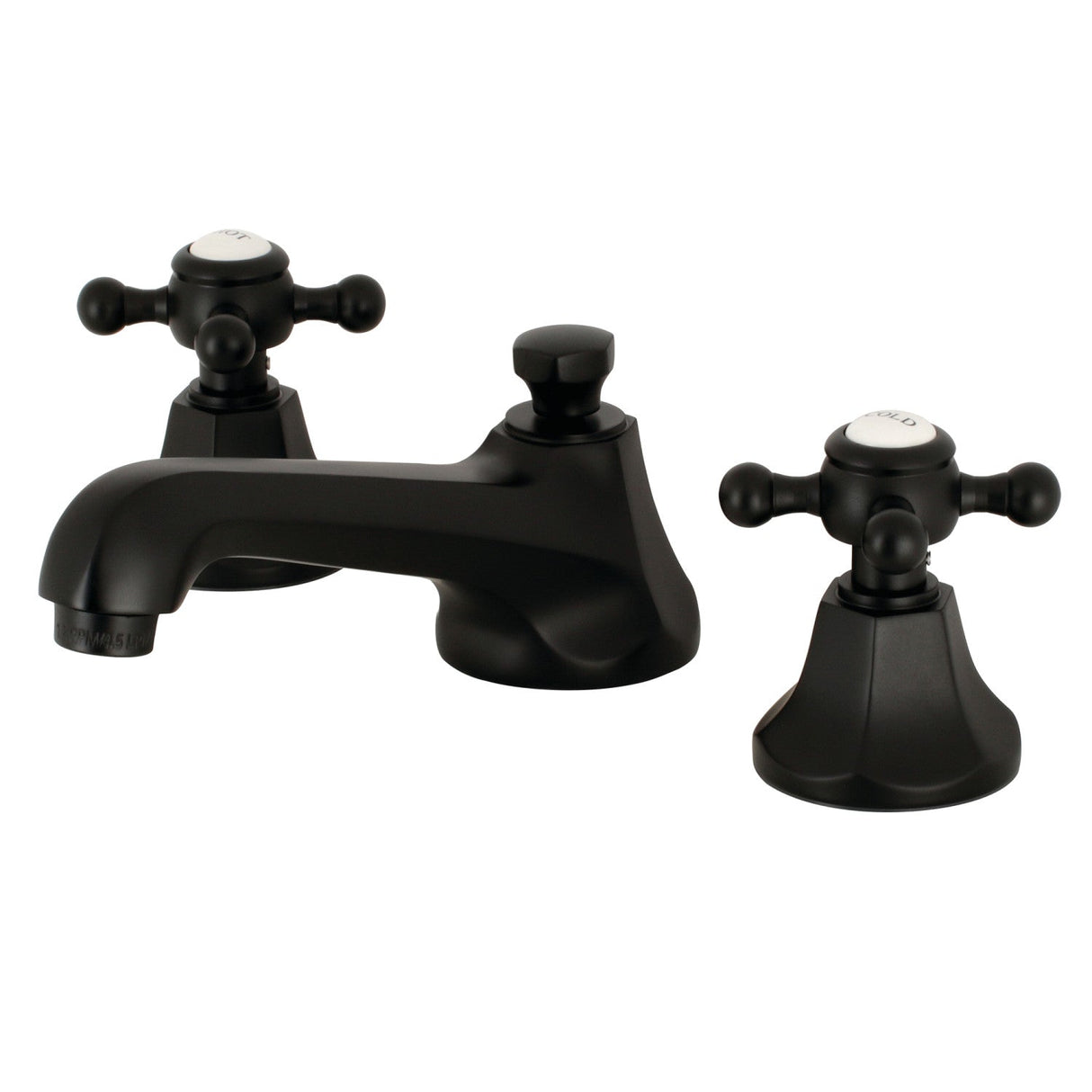 Metropolitan KS4460BX Two-Handle 3-Hole Deck Mount Widespread Bathroom Faucet with Brass Pop-Up, Matte Black