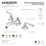 Metropolitan KS4460HL Two-Handle 3-Hole Deck Mount Widespread Bathroom Faucet with Brass Pop-Up, Matte Black