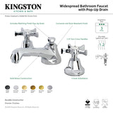 Hamilton KS4460NX Two-Handle 3-Hole Deck Mount Widespread Bathroom Faucet with Brass Pop-Up, Matte Black