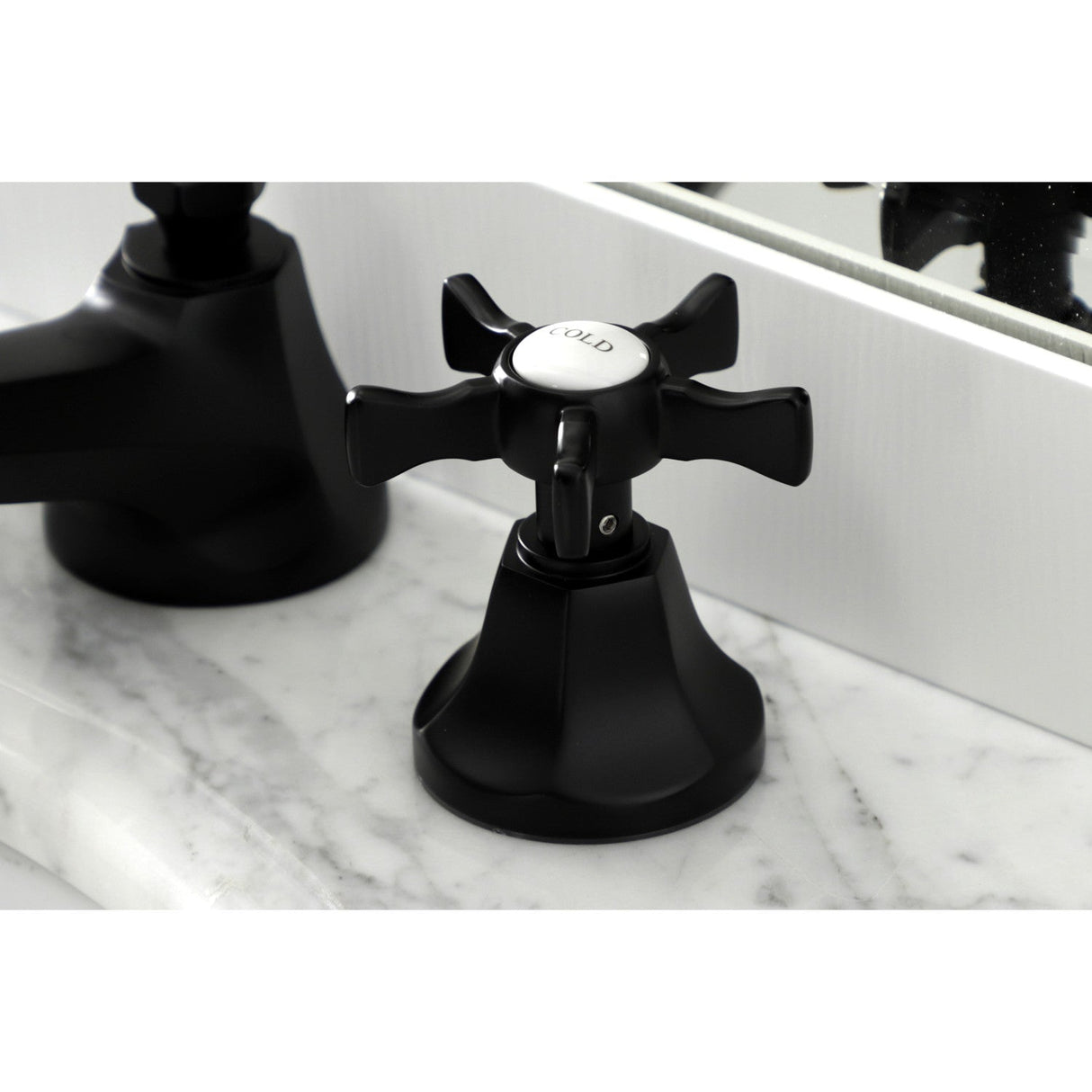 Hamilton KS4460NX Two-Handle 3-Hole Deck Mount Widespread Bathroom Faucet with Brass Pop-Up, Matte Black