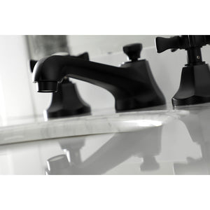 Hamilton KS4460NX Two-Handle 3-Hole Deck Mount Widespread Bathroom Faucet with Brass Pop-Up, Matte Black