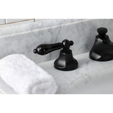 Duchess KS4460PKL Two-Handle 3-Hole Deck Mount Widespread Bathroom Faucet with Brass Pop-Up, Matte Black