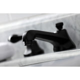 Duchess KS4460PKL Two-Handle 3-Hole Deck Mount Widespread Bathroom Faucet with Brass Pop-Up, Matte Black