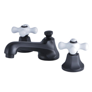 Metropolitan KS4460PX Two-Handle 3-Hole Deck Mount Widespread Bathroom Faucet with Brass Pop-Up, Matte Black