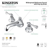 Metropolitan KS4461BL Two-Handle 3-Hole Deck Mount Widespread Bathroom Faucet with Brass Pop-Up, Polished Chrome