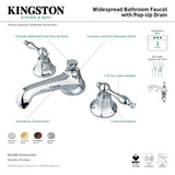 Naples KS4461NL Two-Handle 3-Hole Deck Mount Widespread Bathroom Faucet with Brass Pop-Up, Polished Chrome