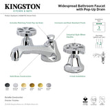 Belknap KS4461RX Two-Handle 3-Hole Deck Mount Widespread Bathroom Faucet with Brass Pop-Up, Polished Chrome