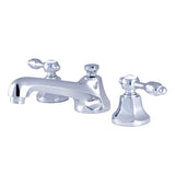 Tudor KS4461TAL Two-Handle 3-Hole Deck Mount Widespread Bathroom Faucet with Brass Pop-Up, Polished Chrome