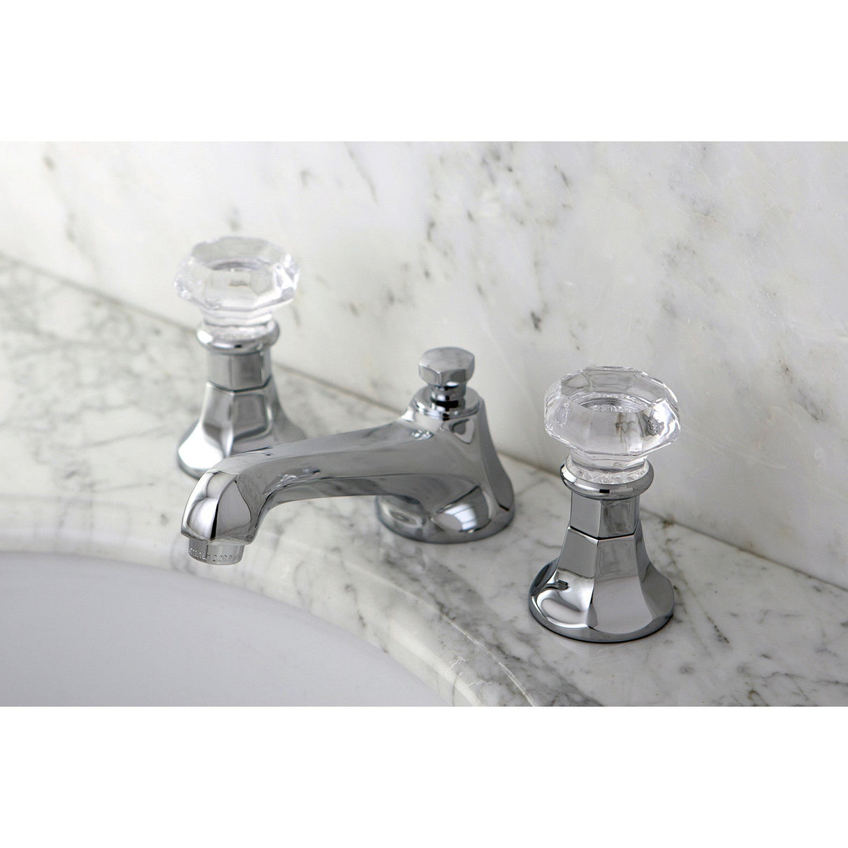 Celebrity KS4461WCL Two-Handle 3-Hole Deck Mount Widespread Bathroom Faucet with Brass Pop-Up, Polished Chrome