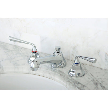 Silver Sage KS4461ZL Two-Handle 3-Hole Deck Mount Widespread Bathroom Faucet with Brass Pop-Up, Polished Chrome