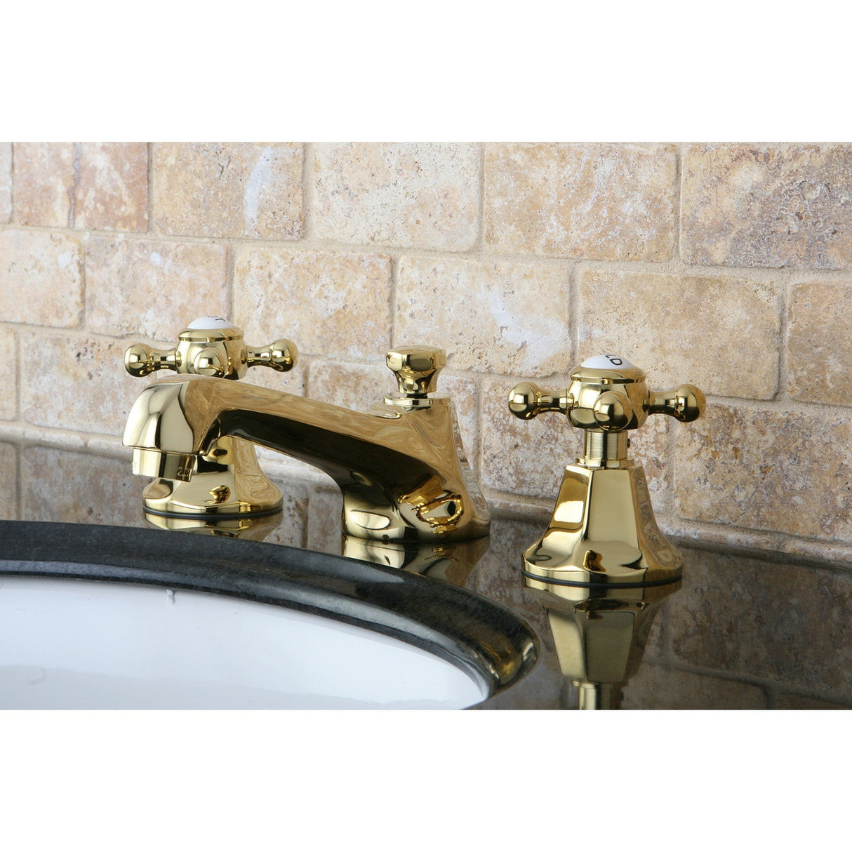 Metropolitan KS4462BX Two-Handle 3-Hole Deck Mount Widespread Bathroom Faucet with Brass Pop-Up, Polished Brass