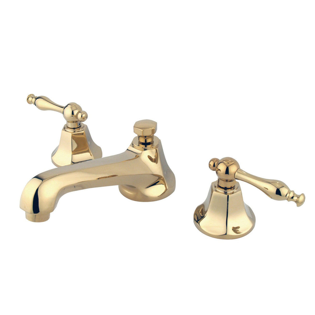 Naples KS4462NL Two-Handle 3-Hole Deck Mount Widespread Bathroom Faucet with Brass Pop-Up, Polished Brass