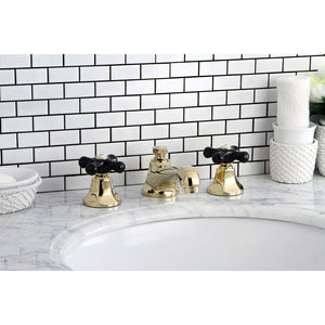 Duchess KS4462PKX Two-Handle 3-Hole Deck Mount Widespread Bathroom Faucet with Brass Pop-Up, Polished Brass