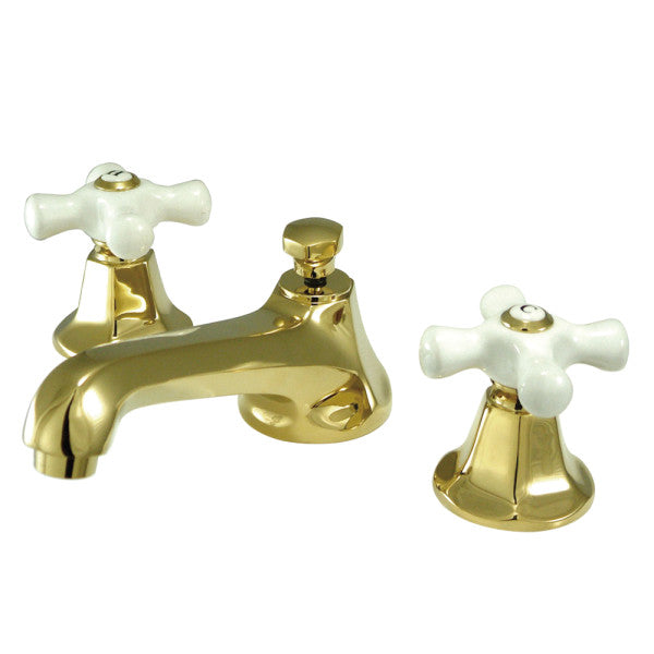 Metropolitan KS4462PX Two-Handle 3-Hole Deck Mount Widespread Bathroom Faucet with Brass Pop-Up, Polished Brass