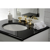 Belknap KS4462RX Two-Handle 3-Hole Deck Mount Widespread Bathroom Faucet with Brass Pop-Up, Polished Brass