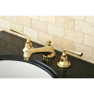 Silver Sage KS4462ZL Two-Handle 3-Hole Deck Mount Widespread Bathroom Faucet with Brass Pop-Up, Polished Brass