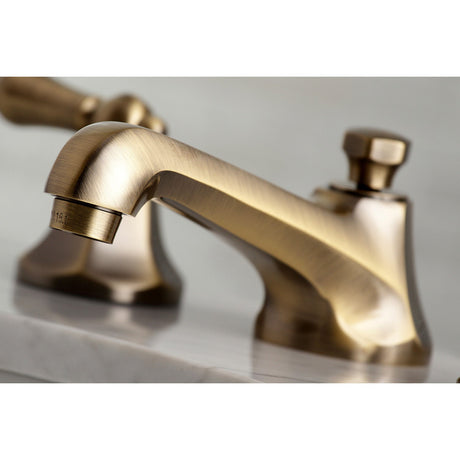 Metropolitan KS4463AL Two-Handle 3-Hole Deck Mount Widespread Bathroom Faucet with Brass Pop-Up, Antique Brass