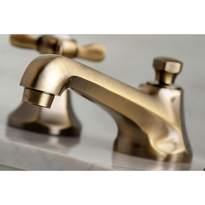 Essex KS4463BEX Two-Handle 3-Hole Deck Mount Widespread Bathroom Faucet with Brass Pop-Up, Antique Brass