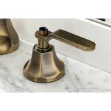 Whitaker KS4463KL Two-Handle 3-Hole Deck Mount Widespread Bathroom Faucet with Brass Pop-Up, Antique Brass