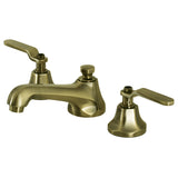 Whitaker KS4463KL Two-Handle 3-Hole Deck Mount Widespread Bathroom Faucet with Brass Pop-Up, Antique Brass