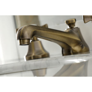 Hamilton KS4463NX Two-Handle 3-Hole Deck Mount Widespread Bathroom Faucet with Brass Pop-Up, Antique Brass