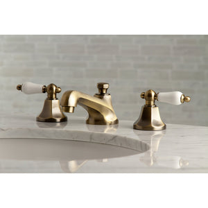 Metropolitan KS4463PL Two-Handle 3-Hole Deck Mount Widespread Bathroom Faucet with Brass Pop-Up, Antique Brass