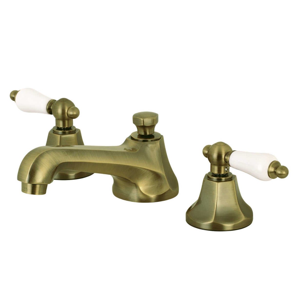 Metropolitan KS4463PL Two-Handle 3-Hole Deck Mount Widespread Bathroom Faucet with Brass Pop-Up, Antique Brass