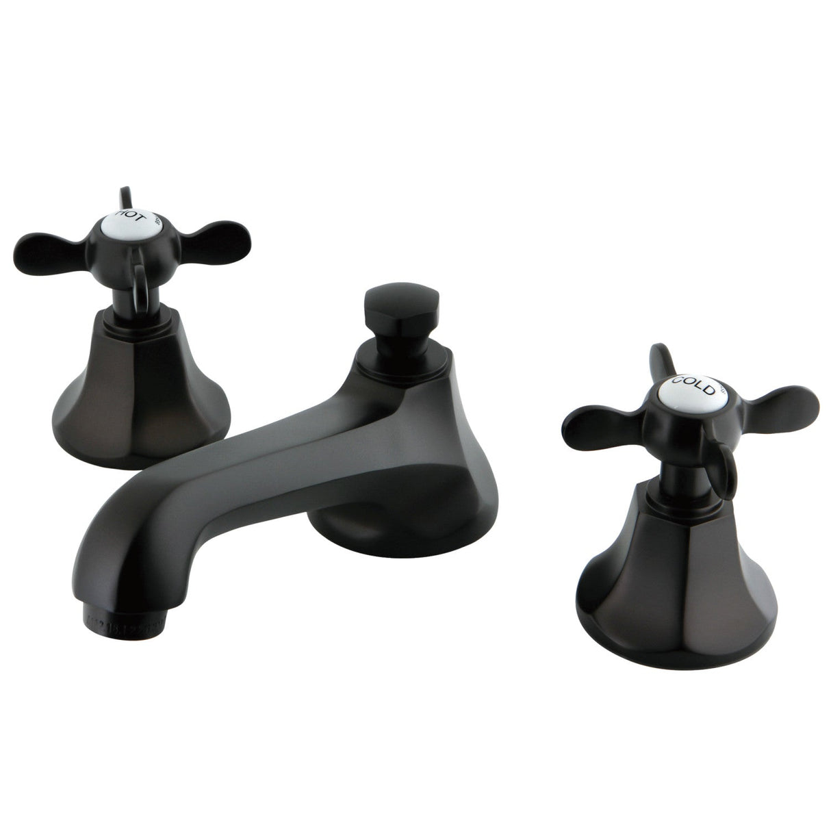 Essex KS4465BEX Two-Handle 3-Hole Deck Mount Widespread Bathroom Faucet with Brass Pop-Up, Oil Rubbed Bronze