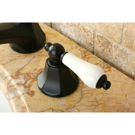 Metropolitan KS4465PL Two-Handle 3-Hole Deck Mount Widespread Bathroom Faucet with Brass Pop-Up, Oil Rubbed Bronze