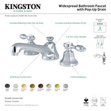 Tudor KS4465TAL Two-Handle 3-Hole Deck Mount Widespread Bathroom Faucet with Brass Pop-Up, Oil Rubbed Bronze