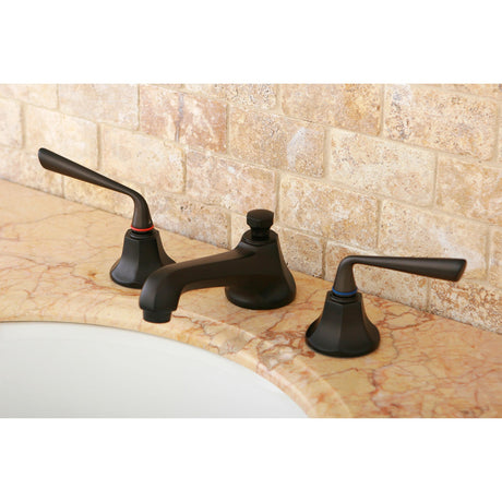 Silver Sage KS4465ZL Two-Handle 3-Hole Deck Mount Widespread Bathroom Faucet with Brass Pop-Up, Oil Rubbed Bronze