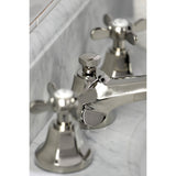 Essex KS4466BEX Two-Handle 3-Hole Deck Mount Widespread Bathroom Faucet with Brass Pop-Up, Polished Nickel