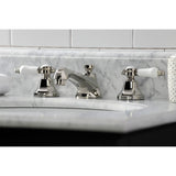 Bel-Air KS4466BPL Two-Handle 3-Hole Deck Mount Widespread Bathroom Faucet with Brass Pop-Up, Polished Nickel