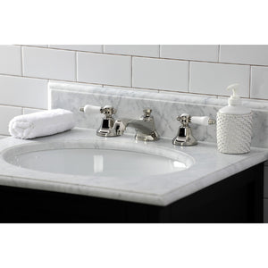 Bel-Air KS4466BPL Two-Handle 3-Hole Deck Mount Widespread Bathroom Faucet with Brass Pop-Up, Polished Nickel