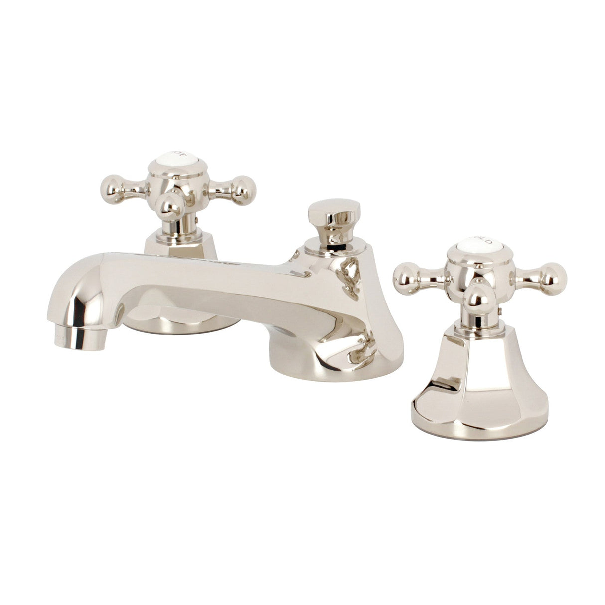 Metropolitan KS4466BX Two-Handle 3-Hole Deck Mount Widespread Bathroom Faucet with Brass Pop-Up, Polished Nickel