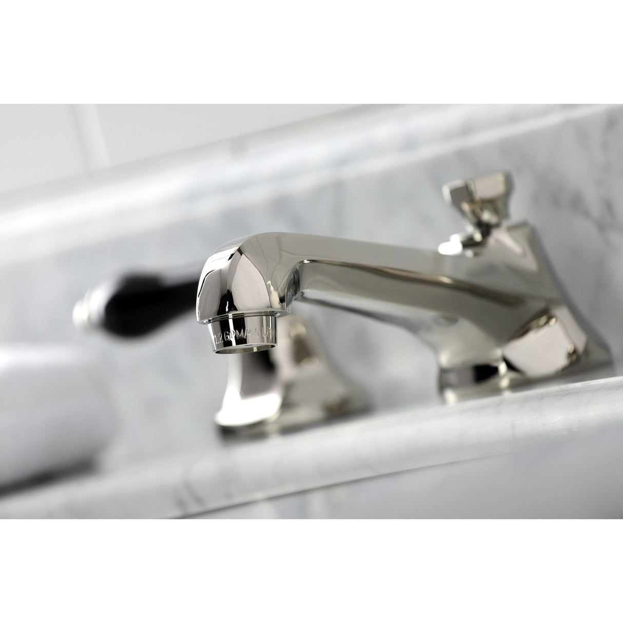 Duchess KS4466PKL Two-Handle 3-Hole Deck Mount Widespread Bathroom Faucet with Brass Pop-Up, Polished Nickel