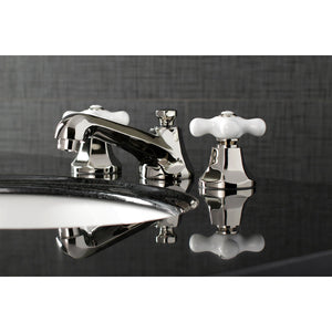 Metropolitan KS4466PX Two-Handle 3-Hole Deck Mount Widespread Bathroom Faucet with Brass Pop-Up, Polished Nickel