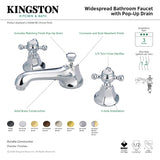 Metropolitan KS4467BX Two-Handle 3-Hole Deck Mount Widespread Bathroom Faucet with Brass Pop-Up, Brushed Brass