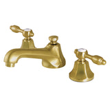 Tudor KS4467TAL Two-Handle 3-Hole Deck Mount Widespread Bathroom Faucet with Brass Pop-Up, Brushed Brass