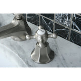 Metropolitan KS4468BX Two-Handle 3-Hole Deck Mount Widespread Bathroom Faucet with Brass Pop-Up, Brushed Nickel
