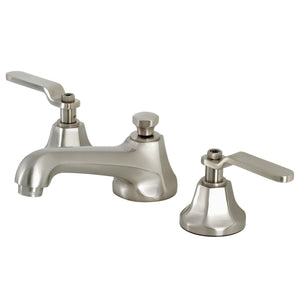 Whitaker KS4468KL Two-Handle 3-Hole Deck Mount Widespread Bathroom Faucet with Brass Pop-Up, Brushed Nickel