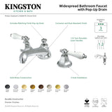 Metropolitan KS4468PL Two-Handle 3-Hole Deck Mount Widespread Bathroom Faucet with Brass Pop-Up, Brushed Nickel